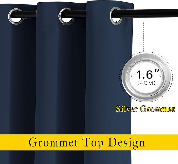NICETOWN Blackout Navy Blue Curtains - Image 2