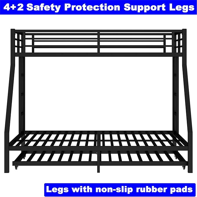 Upgraded Version Thicken Heavy Duty Metal Twin XL Over Queen Bunk Bed - Image 7