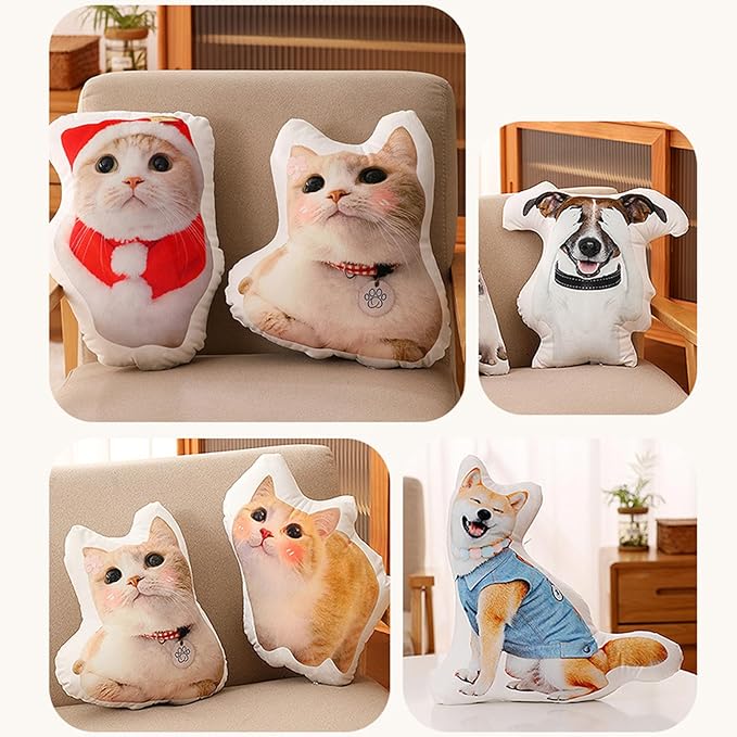 Custom Pillow with Picture, Custom Body Pillow Photo Shaped Dog Cat Face Pillow - Image 7