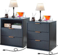 LEYAOYAO Fluted Farmhouse Nightstand Set of 2 by LEYAOYAO-Findtheshiningpointofyourideallife%EF%BC%81