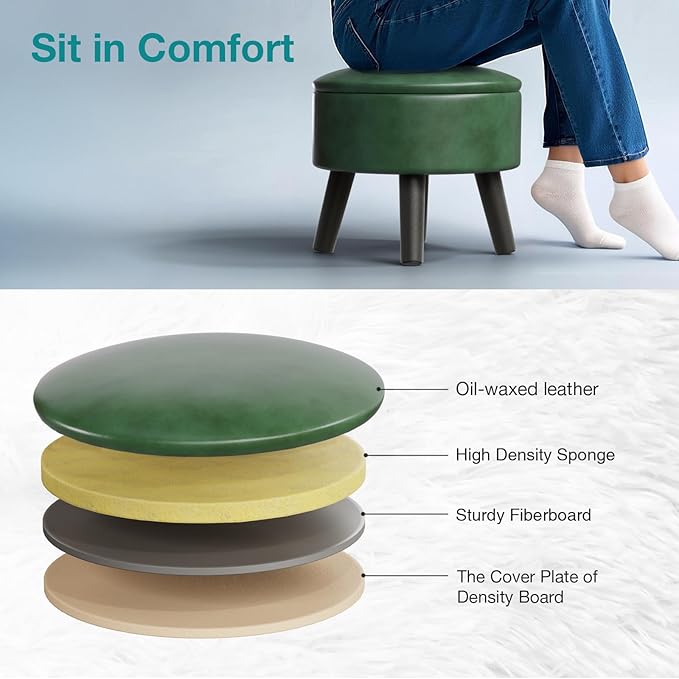 FIMIVIBI Small Foot Stool Ottoman - Image 8