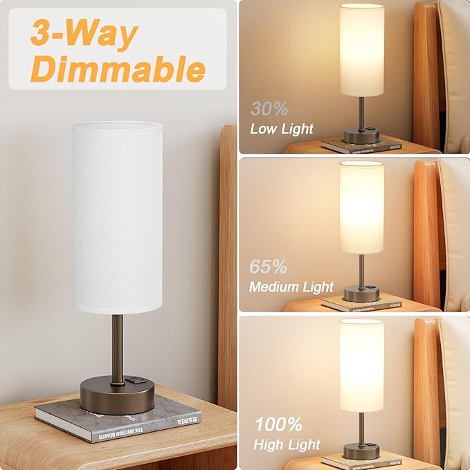 Bedside Touch Table Lamps for Bedroom Nightstand - Image 2