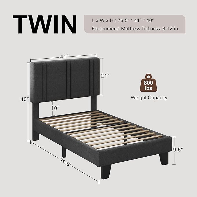 Upholstered Twin Size Bed Frame - Image 2