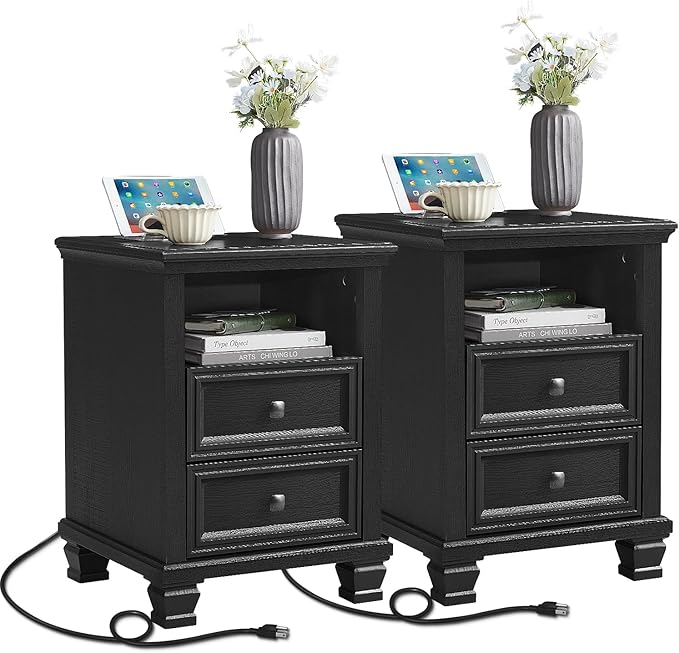 SAVOR LIFE Farmhouse Nightstand Set of 2 by SAVORLIFEFurniture