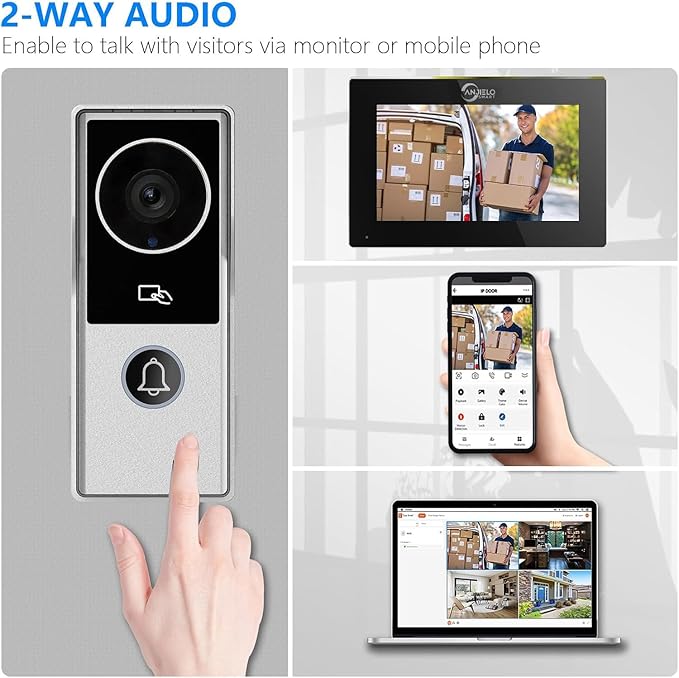 ANJIELO SMART Wired Video Intercom System, Video Doorbell Door Phone System - Image 3