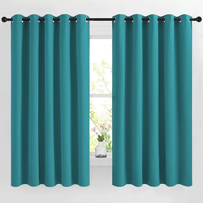 NICETOWN Peacock Teal Blackout Kids Room Curtains, Grommet Thermal Curtains & by NICETOWN