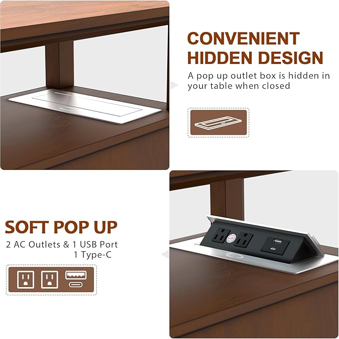 HIFYOBRO 2 Drawers End Table - Image 4