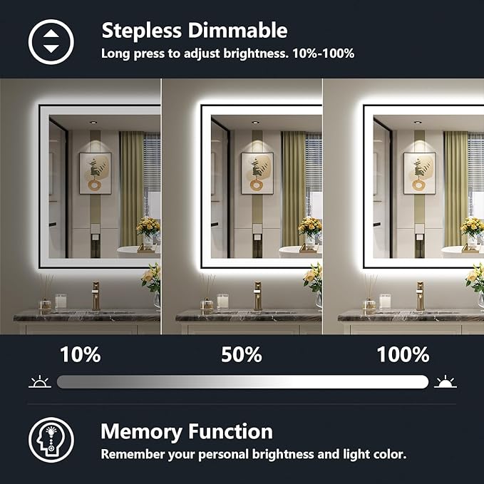 YEELAIT 55x36 Inch LED Bathroom Mirror - Image 4