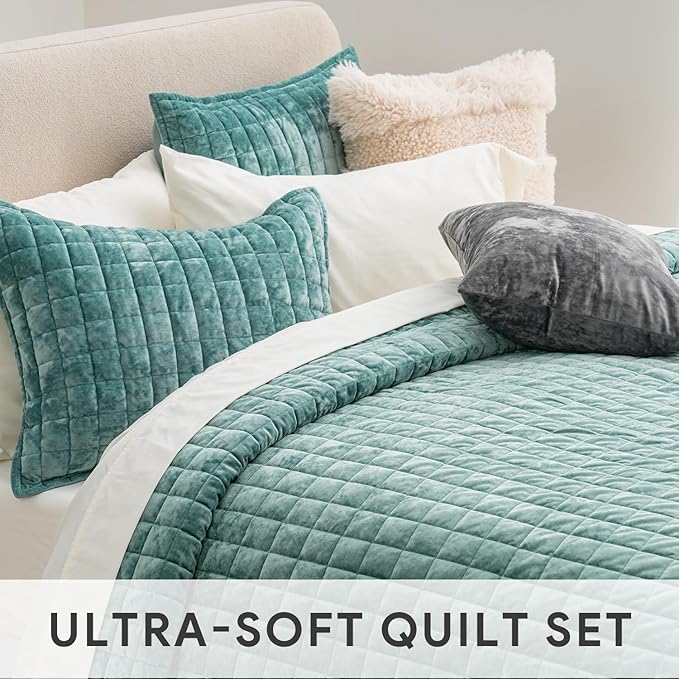 RECYCO Luxury Velvet Quilt Set Full Queen Size, Lightweight Velvet Comforter Set - Image 5