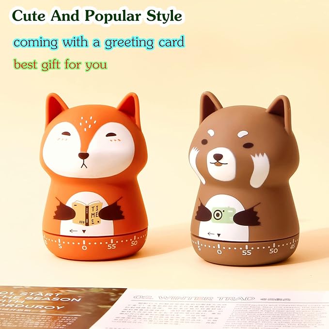 NUOSWEK Mechanical Kitchen Timer, Cute Animal Timer - Image 5