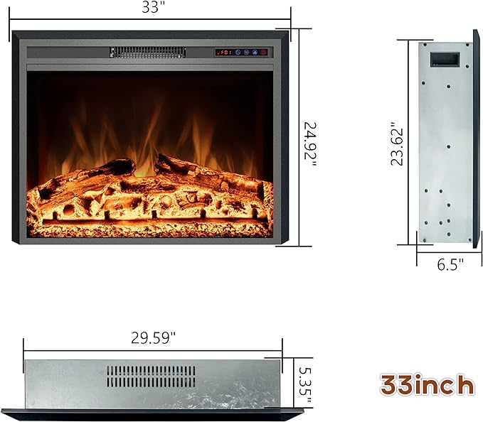 Trim Kit for 32.9" W x 24.9" H Electric Fireplace Inserts - Image 5