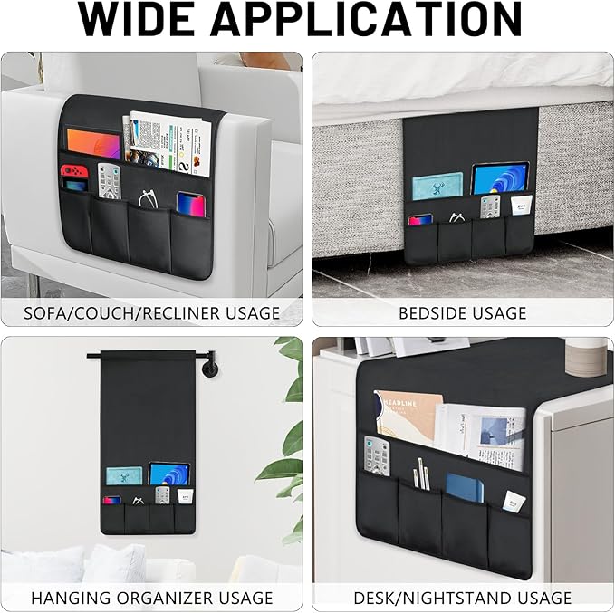 TV Remote Control Holder Couch Caddy, Non-slip Bedside Caddy Organizer - Image 3