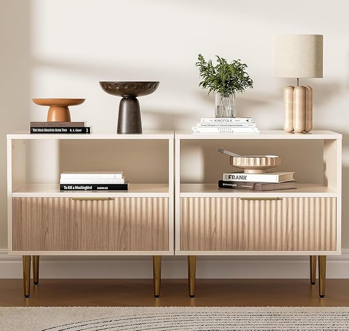 Nightstand Set of 2, Modern Nightstand - Image 3