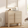 WAMPAT 3 Drawer Dresser for Bedroom, 31.5" Wide Mid Century Modern Wide Chest by WAMPAT