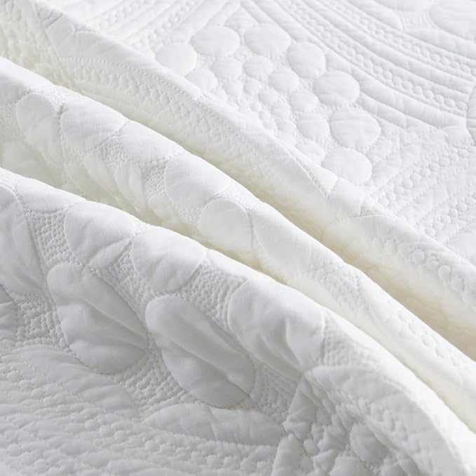 MarCielo 3-Piece 100% Cotton Oversized Bedspread Lightweight Quilt Coverlet - Image 5
