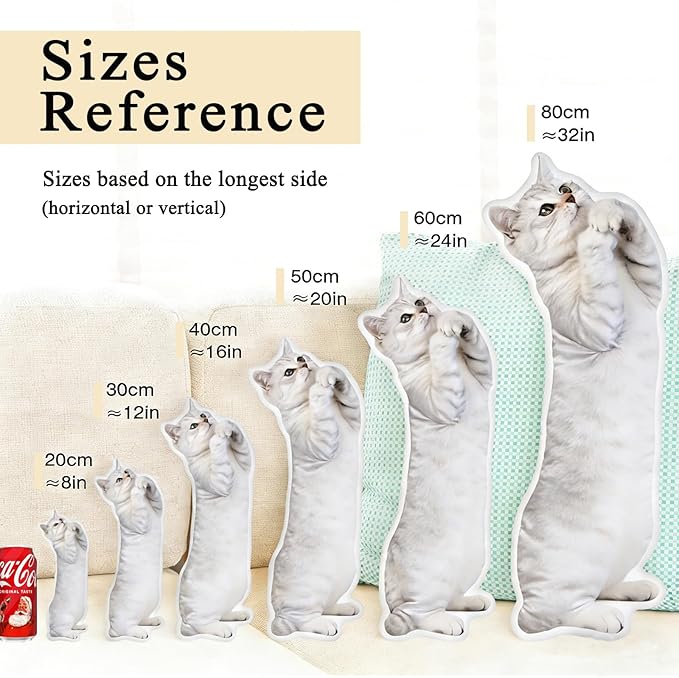 Custom Pillow with Picture, Custom Body Pillow Photo Shaped Dog Cat Face Pillow - Image 5