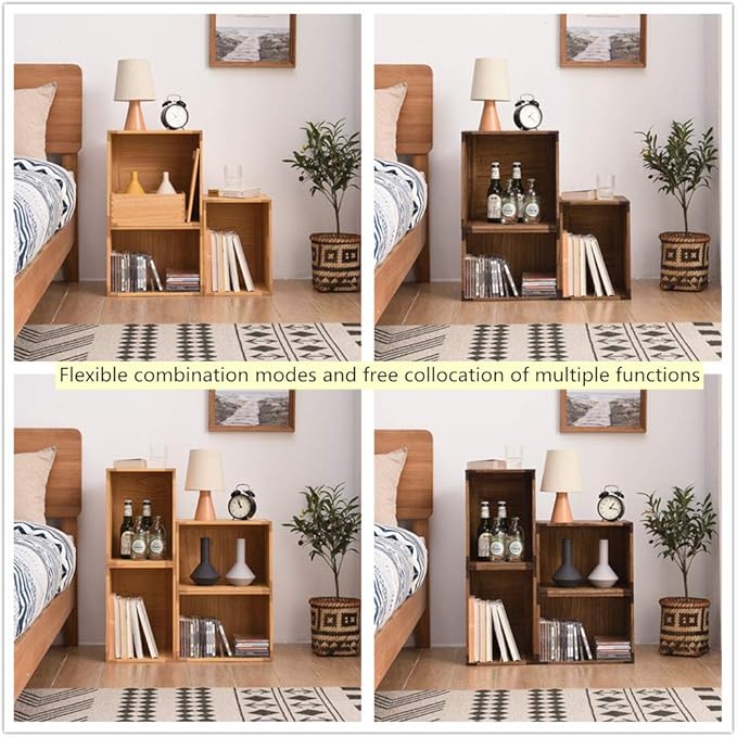 KIRIGEN Stackable Wood Storage Cube /Basket/ Bins Organizer - Image 9