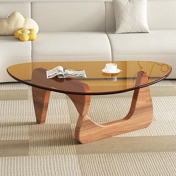 Modern Glass Coffee Table for Living Room, Mid Century Coffee Table, Small by LZYFY