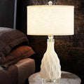 Modern White Textured Ceramic Table Lamps 22.5In, Plug in Table Lamp Decor by Waikmdv