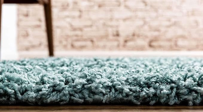 Unique Loom Solid Shag Collection Area Rug - Image 2