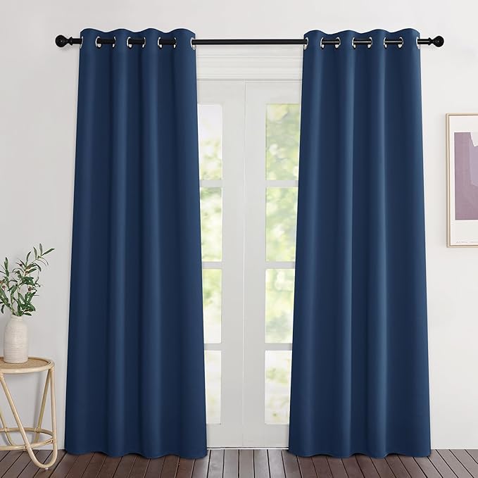 NICETOWN Moroccan Blue Blackout Curtains 84 inch Length 2 Panels, Grommet by NICETOWN