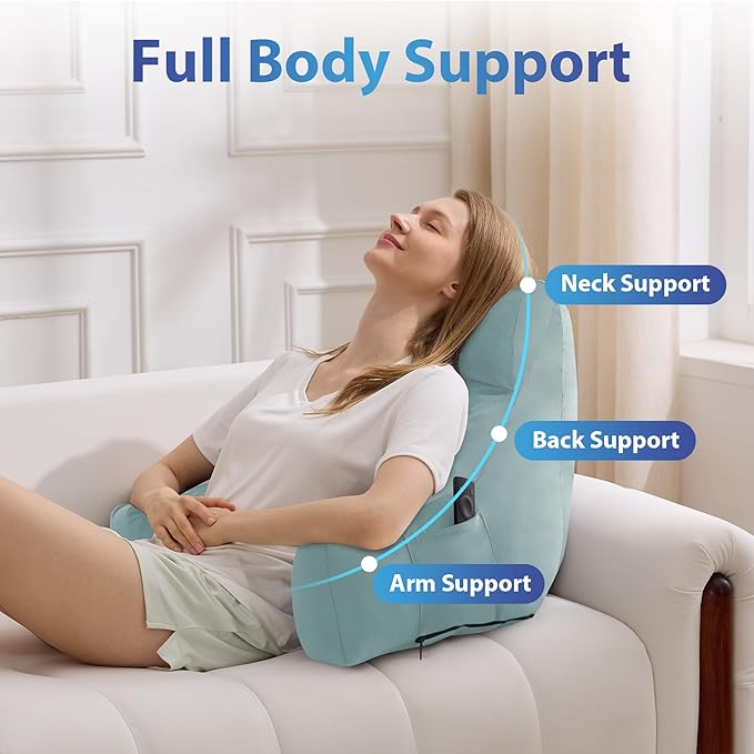 IPYNBAP Back Pillow for Bed Sitting up, Reading Pillow for Sitting in Bed Adult - Image 5