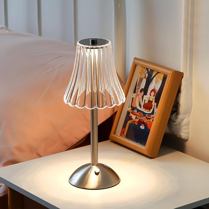 Liliful 2 Pcs Cordless Table Lamp Rechargeable Touch LED Small Gold Portable - Image 5