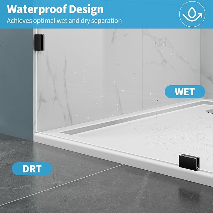 Shower Glass Panel, Frameless Walk in Shower Door - Image 5