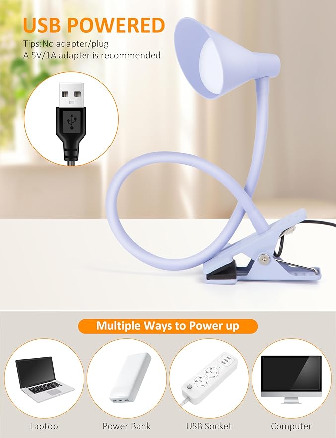 Desk Lamp Clip on Lamp for Bed Headboard LED Reading Light for Bed, 3 Colors 10 - Image 6