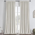 Joydeco White 100% Blackout Curtains 102 Inch 2 Panels, Luxury Thermal White by JOYDECO