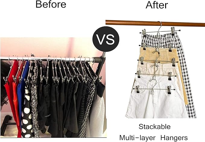 Amber Home 26 Pack Heavy Duty Metal Pants Skirt Hangers, Space Saving - Image 5