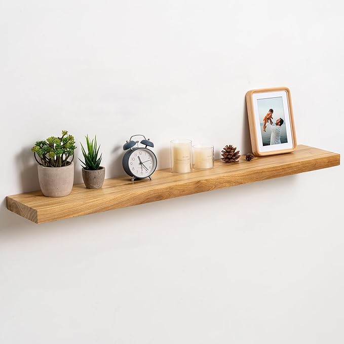 fuqing Floating Shelves for Wall, 40 inch Rustic Solid Elm Wood Floating Shelves by Fuqing