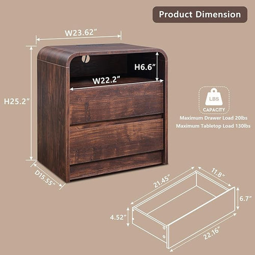25" Tall Modern Nightstand - Image 2