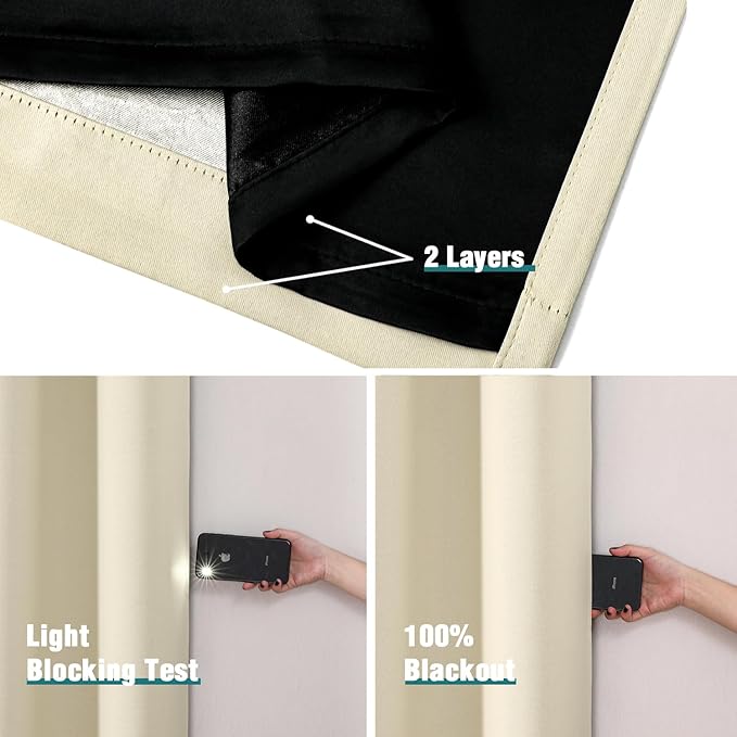 ChrisDowa 100% Blackout Curtains 45 inch Long - Image 5