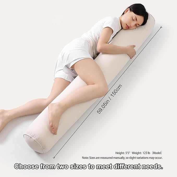 Body Pillow for Adults – Long Bolster Pillow for Bed, Round Cuddle Pillow - Image 3