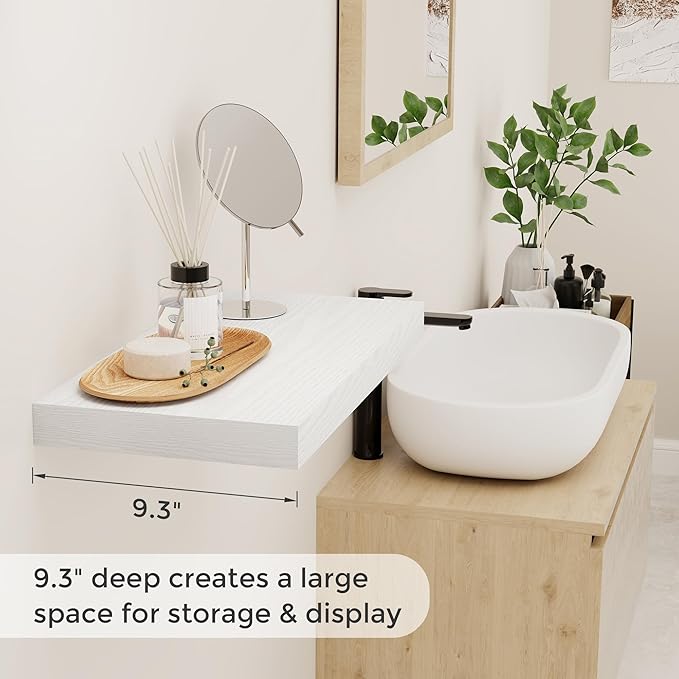 Fun Memories Floating Shelves 16 Inch Long, Wall-Mounted Bathroom Shelves Set - Image 4