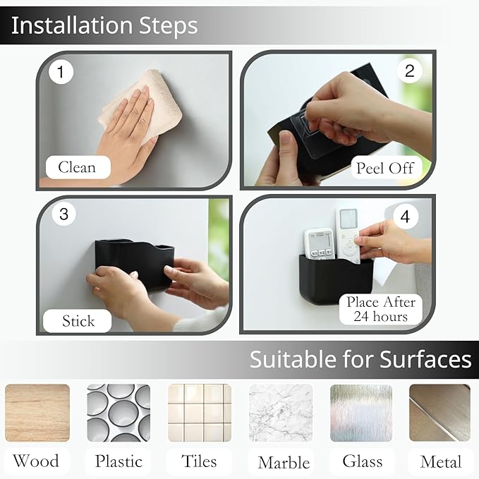 LINFIDITE TV Remote Holder Wall Mount Remote Control Holder - Image 7