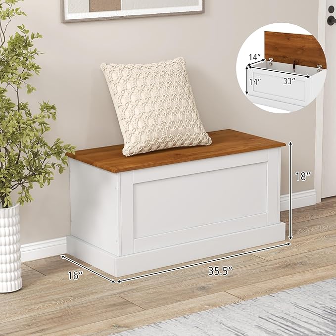 LOKO 35.5” Storage Chest, Lift Top Storage Box - Image 5