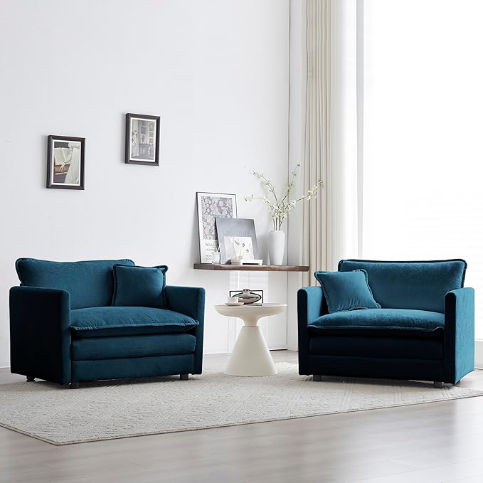 mikibama 41.4 Inch Single Seat Sofa, Chenille Comfy Deep Upholstered Couch - Image 5