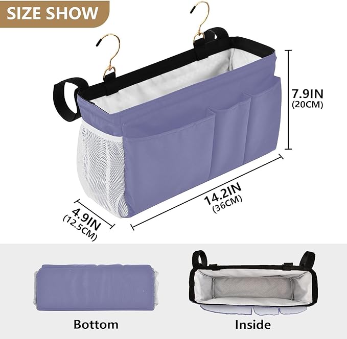 Purple Bedside Caddy Storage Bag Bedside Organizer - Image 4