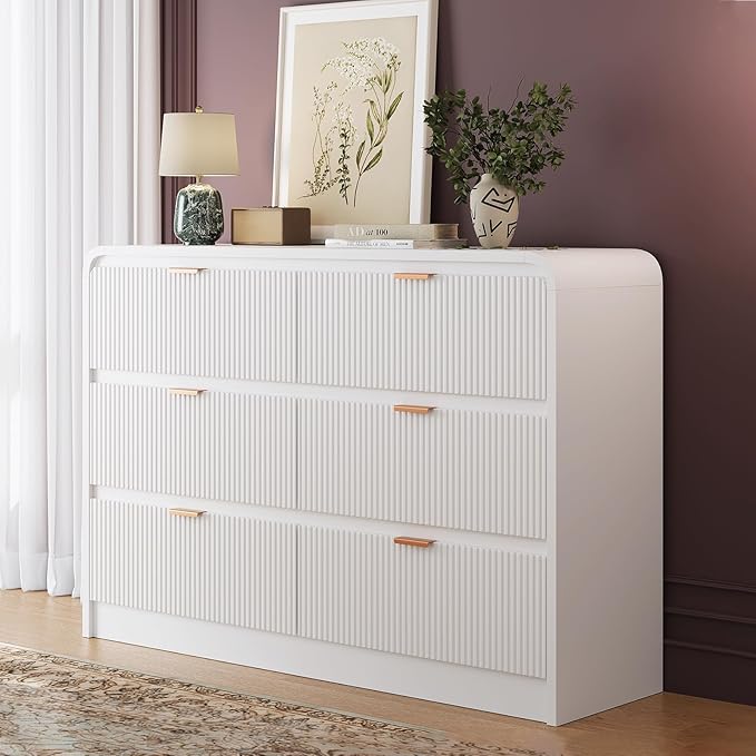FURSUN Fluted 6 Drawers Dresser - Image 8