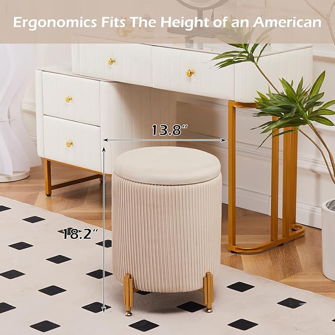 Mxfurhawa Round Ottoman Foot Stool - Image 2