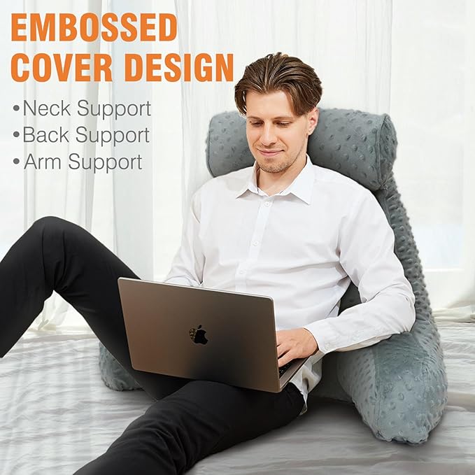Reading Pillow for Sitting in Bed, Extra Large Backrest Support Cushion - Image 2