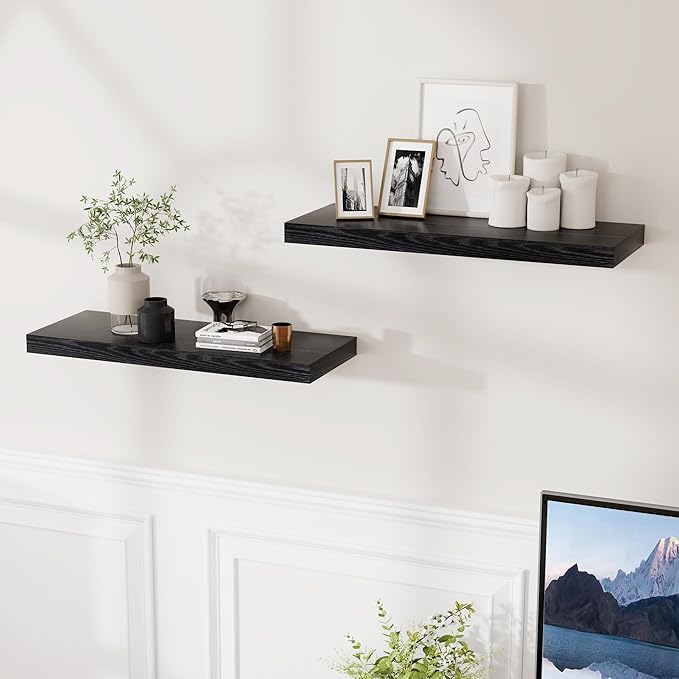 Fun Memories Floating Shelves for Wall, 24 x 9.3 Floating Shelf Wall-Mounted - Image 2