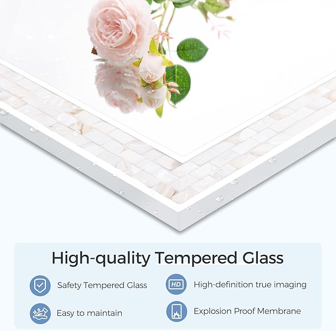 Tanmicoshomy 26 x 40 Inch Rectangle Wall Mirror, Natural Shell Framed - Image 4