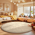 Ophanie Round Rugs 5Ft Ivory Circle Area Rug, Nursery Room Decor, Christmas by Ophanie