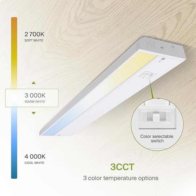 ASD 12 Inch LED Under Cabinet Lighting Plug in or Hardwired, High/Low/Off Switch - Image 6