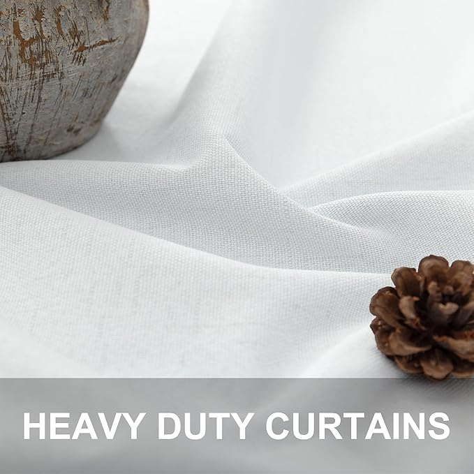 78 Inch Long Linen Textured Blackout Curtains 2 Panels Set - Image 3