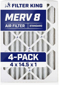 Filter King 4x14.5x1 Air Filter | 4-PACK | MERV 8 HVAC Pleated A/C Furnace by FilterKing