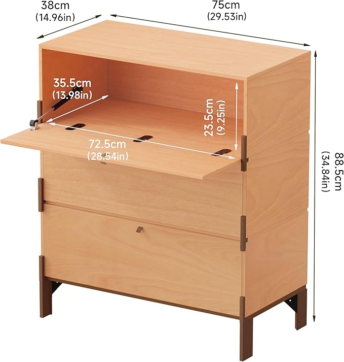 Stackable 3 Drawers Dresser, Customizable Chest of Drawers - Image 2
